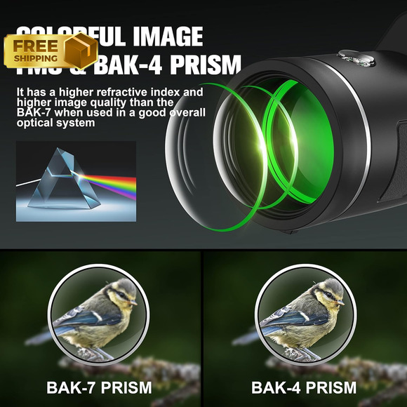 High Definition Monocular Telescope Wildlife Hunting Camping Travelling Adapter - Picture 3 of 7